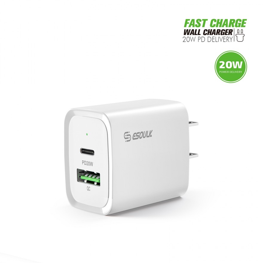 EA20-WH: 20W PD+QC FAST WALL CHARGER