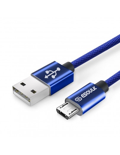 EC41L-MU-BU Esoulk [3.3ft/1m] Nylon Braided USB Cable for Mirco USB