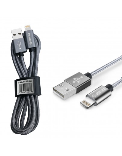 EC41L-IP-SV Esoulk 【3.3ft/1m】Nylon Braided USB Cable for iPhone