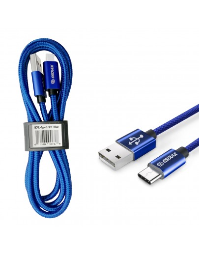 EC41L-TPC-BU Esoulk [3.3ft/1m] Nylon Braided USB Cable for Type-C