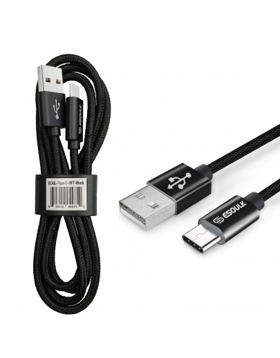 EC41L-TPC-BK Esoulk [3.3ft/1m] Nylon Braided USB Cable for Type-C
