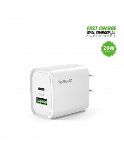EA20-WH: 20W PD+QC FAST WALL CHARGER