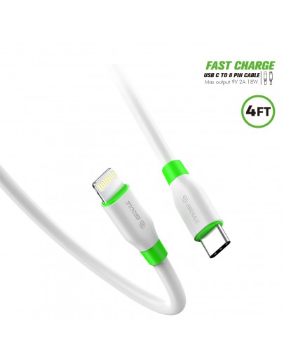 EC33P-CL-WH:4FT PD Fast Charge USB-C To iPhone Cable White