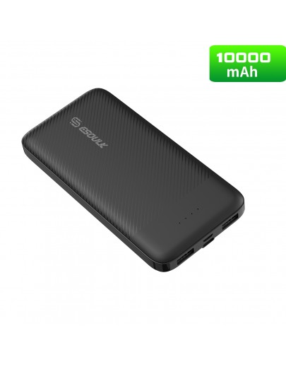EP06P-BK:10000mAh 2A Output &Doul USB Power Bank Black