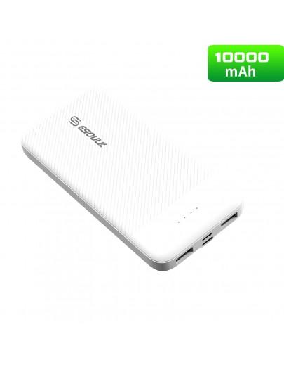 EP06P-WH:10000mAh 2A Output &Doul USB Power Bank White