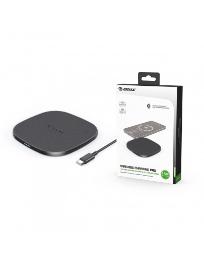 EW06-BK:15W QI WIRELESS CHARGER & 5FT TYPE-C CHARGING CABLE