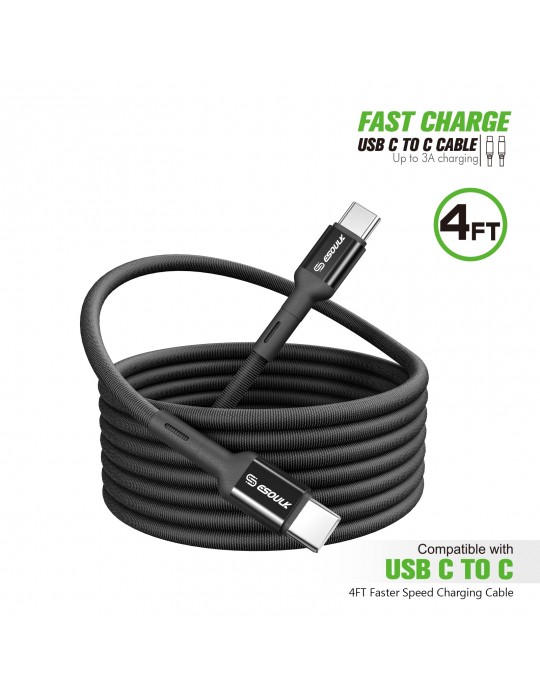 EC50-CC-BK:4FT FABRIC CABLE For C to C