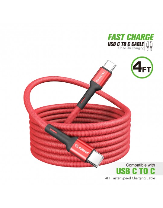 EC50-CC-RD:4FT FABRIC CABLE For C to C